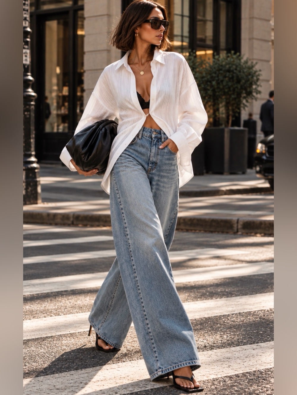 NWT We The Free Crvy Gia High Rise Wide Leg Wide Leg Jeans in Blue Waist 34